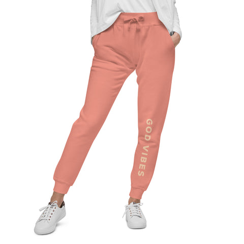 God Vibes Dusty Rose Unisex fleece sweatpants